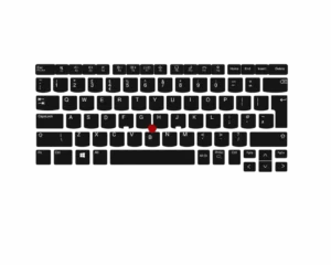Full laptop keyboard layout used for professional keyboard reprinting and refurbishment services