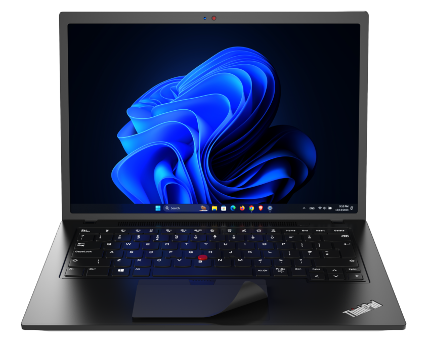 Laptop touchpad skin being applied on a ThinkPad laptop